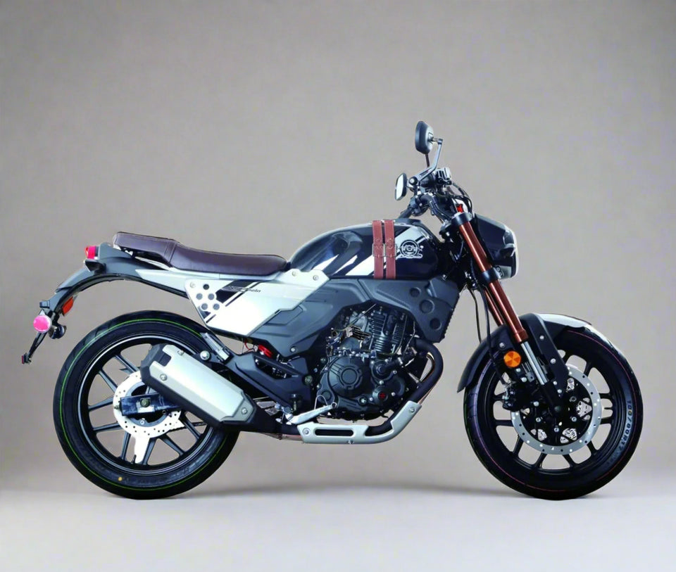 KPM200 Lifan 200cc Retro Motorcycle | EFI Fuel-Injected | KP Master LF200-3B Black 2-Year Warranty (Included)