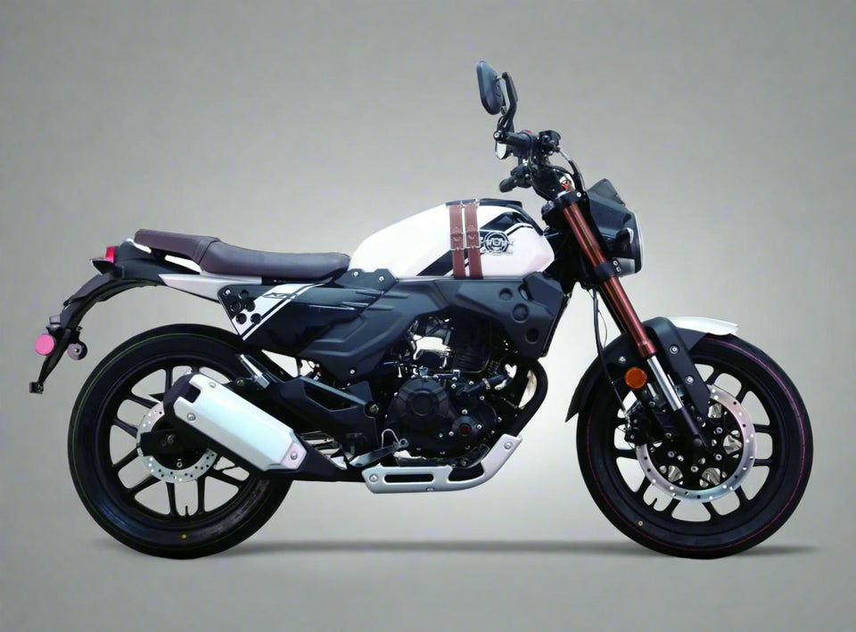 KPM200 Lifan 200cc Retro Motorcycle | EFI Fuel-Injected | KP Master LF200-3B White 2-Year Warranty (Included)