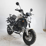 Boom SR3 BD125-8 front view Ducati clone 125cc motorcycle white photoshoot