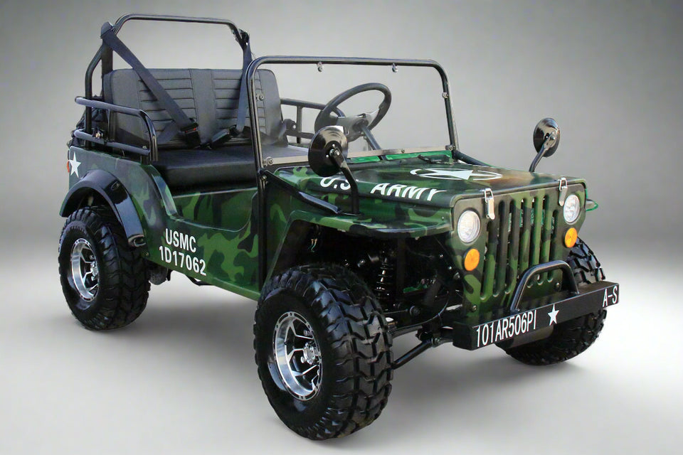 Willy's Coolster 125cc Mini Jeep | GK-6125A Camo Green
