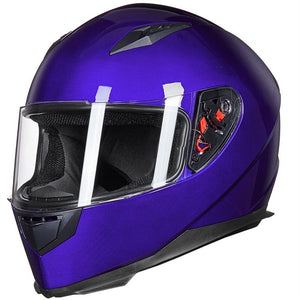 Lightweight Full Face Street Bike Motorcycle Helmet - Navy Blue
