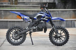 49cc Premium Gas Dirt Bike Motocross - Blue - Middle View