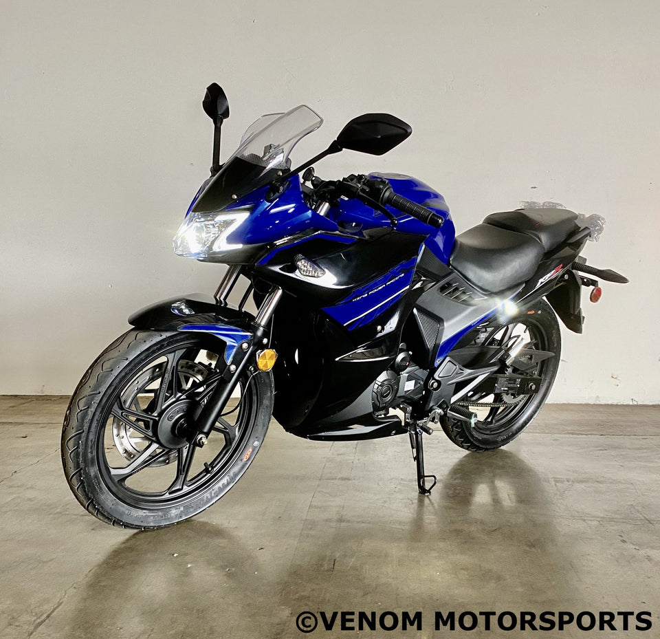 Lifan KPR 200 Motorcycle | 200cc EFI | Fuel-Injected LF200-10S | CARB APPROVED - Blue - Side View