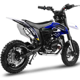 Hooligan 60cc Motocross Dirt Bike | MotoTec Kids | 4-Stroke Fully Automatic - Side View - Blue