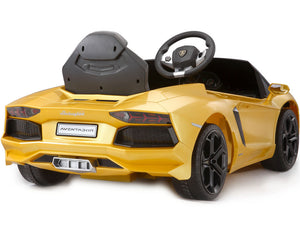 Lamborghini Aventador LP700-4 Electric Power Wheels Toy Car 6V - Yellow - Back View