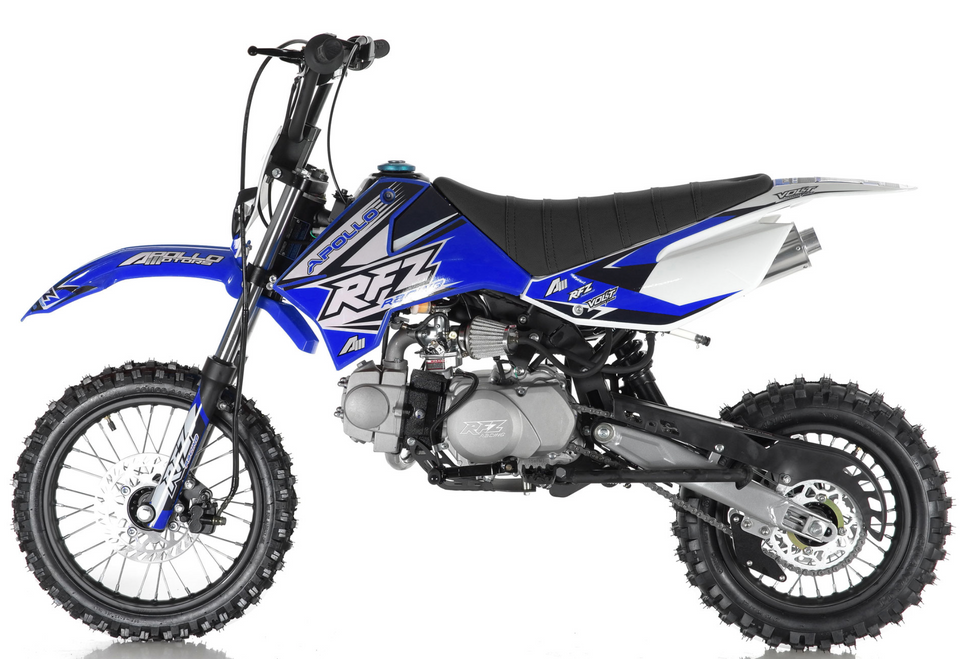 Apollo RFZ Motocross 125cc Dirt Bike Sport - 4-Speed Manual DB-X5 - Blue