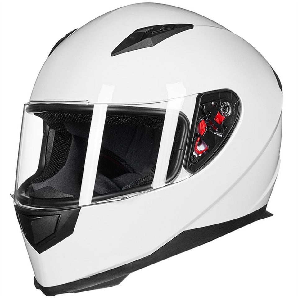 Lightweight Full Face Street Bike Motorcycle Helmet- White