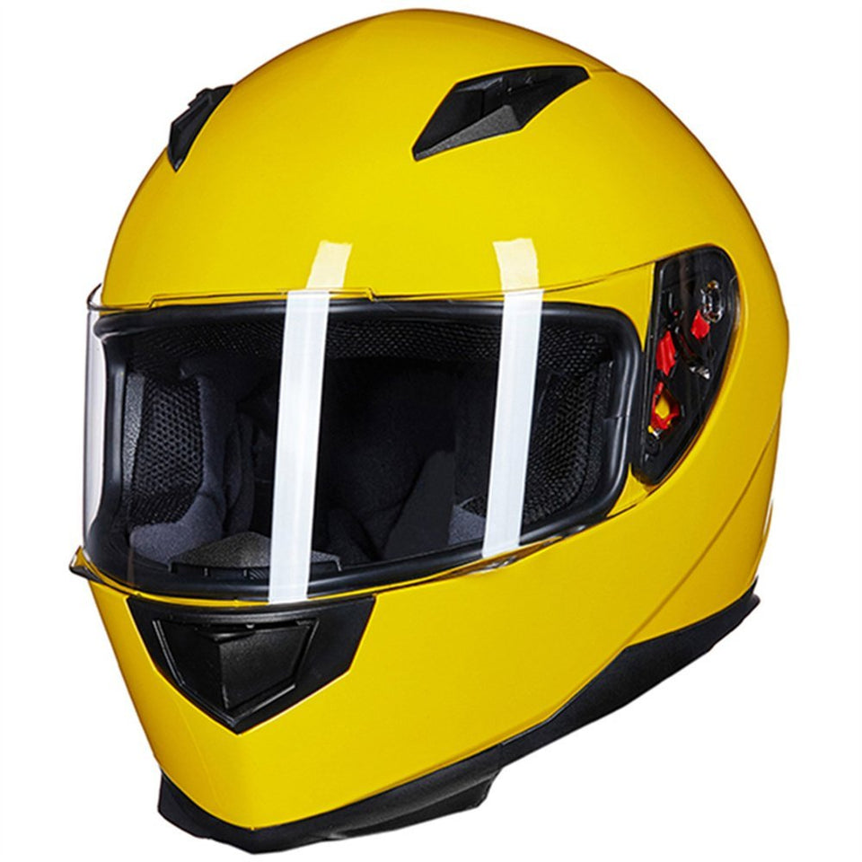 Lightweight Full Face Street Bike Motorcycle Helmet- Yellow