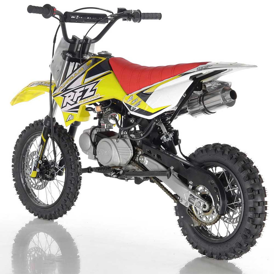 Apollo RFZ Motocross 125cc Dirt Bike - Fully Automatic DB-X6 - Yellow Rear