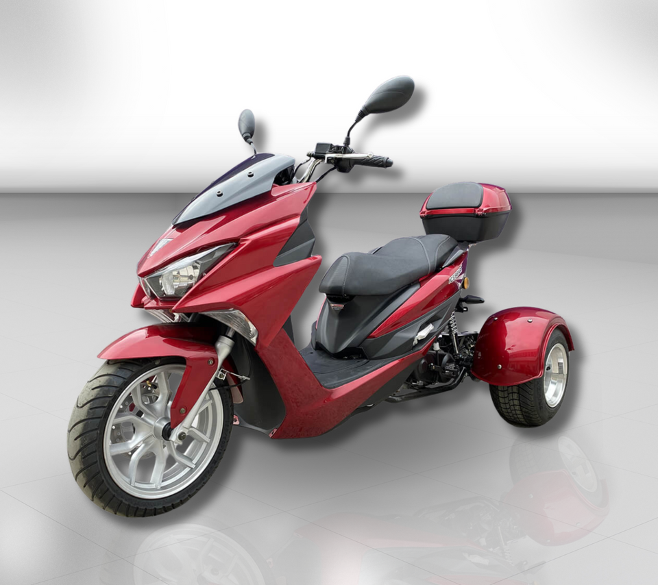 Trifecta 50cc Trike Scooter - Automatic Transmission - Street Legal - PST50-2 Red