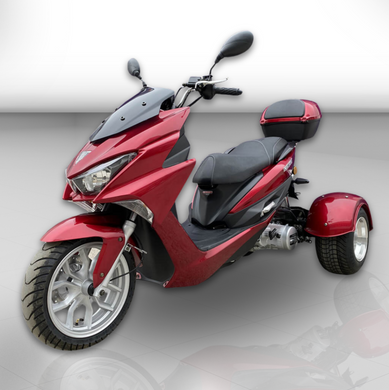 Trifecta 150cc Trike Scooter - Automatic Transmission - Street Legal - PST150-2 Red