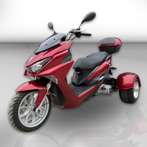 Trifecta 150cc Trike Scooter - Automatic Transmission - Street Legal - PST150-2 Red