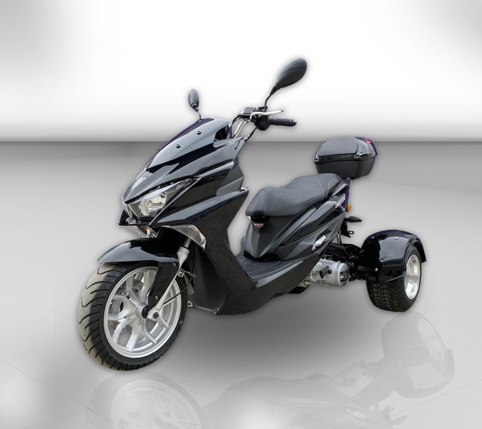 Trifecta 150cc Trike Scooter - Automatic Transmission - Street Legal - PST150-2 Black