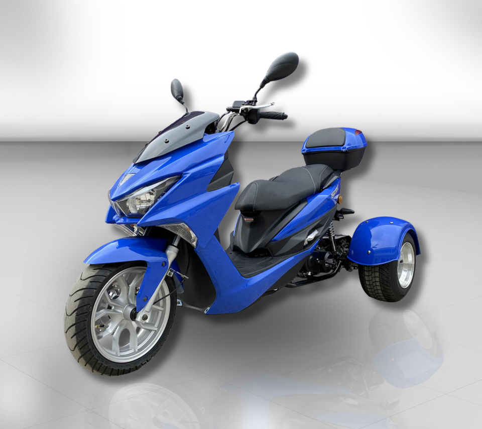 Trifecta 50cc Trike Scooter - Automatic Transmission - Street Legal - PST50-2 Blue