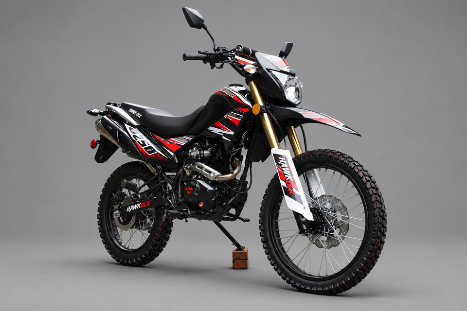 Elite Hawk DLX 250cc EFI Dirt Bike | 5-Speed Manual | Street Legal Red