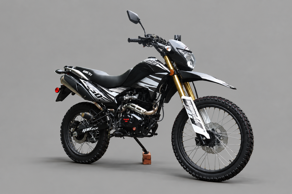 Elite Hawk DLX 250cc EFI Dirt Bike | 5-Speed Manual | Street Legal Black