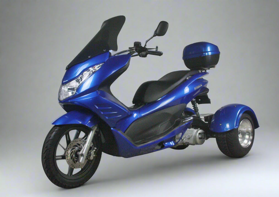IceBear Q6 Mojo Magic 150cc Moped Trike - PST150-17 Blue