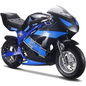 phantom 49cc pocket bike for sale blue