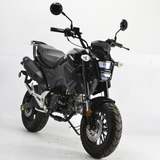 2018 Grom Clone Baodiao SR6 125cc Motorcycle BD125-8 BD125-10 BD125-15 BD125-11 GT Generation II black front view 