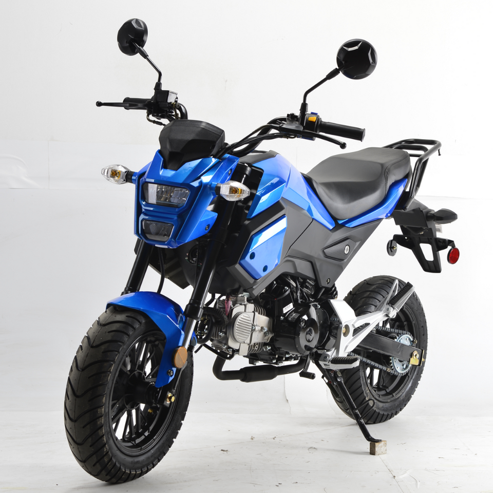 Boom International Honda Grom Clone Motorcycle 4 Speed Blue BD125-10 Belmonte Bikes 