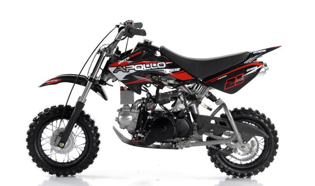 Apollo 70cc Motocross Dirt Bike - Fully Automatic - Red - Side View