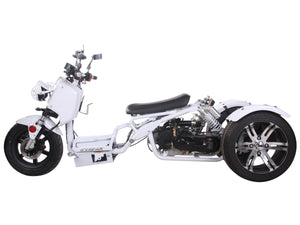 PST50-19N icebear trike scooter. side view white.