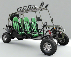 200GK6A-4 - green -  chrome wheels side view. adult 200cc go kart