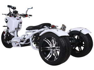 PST150-19N white side view. Ruckus trike scooter for sale.