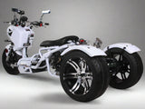 PST150-19N white side view. Ruckus trike scooter for sale.