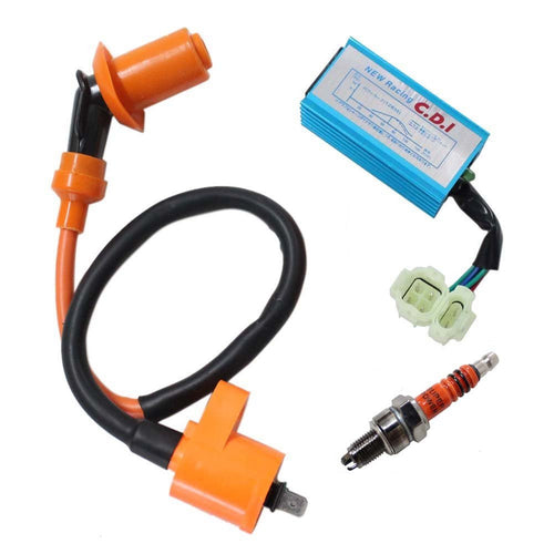 Pack of Racing Ignition Coil + 6-Pin Cdi Box + 3 Electrode Spark Plug