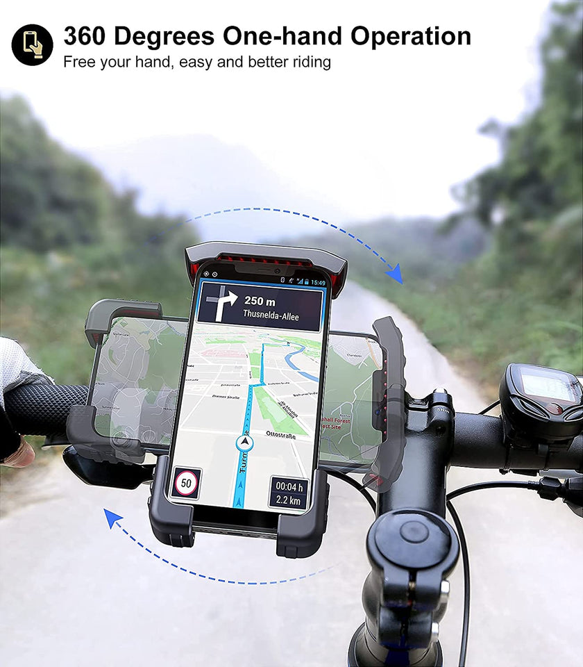 Heavy-Duty Phone Holder | Fits all 50cc-250cc Motorcycles - 360 Degrees One - Hand Operation