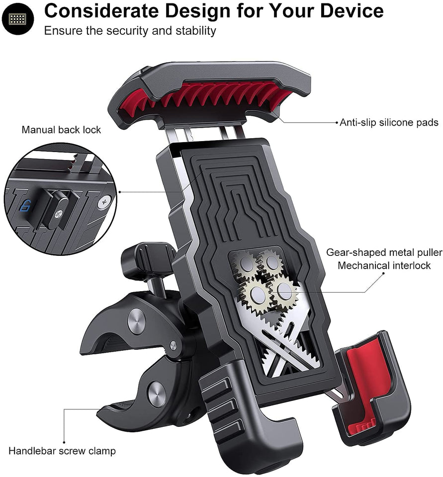 Heavy-Duty Phone Holder | Fits all 50cc-250cc Motorcycles