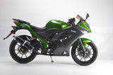 BD125-11GT Boom Ninja Kawasaki clone 125cc motorcycle side view green