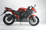 BD125-11GT Boom Ninja Kawasaki clone 125cc motorcycle side view red