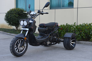 Boom Ruckus 50cc Trike Scooter - BD50QT-3ATW Black