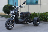 Boom Ruckus 50cc Trike Scooter - BD50QT-3ATW Black