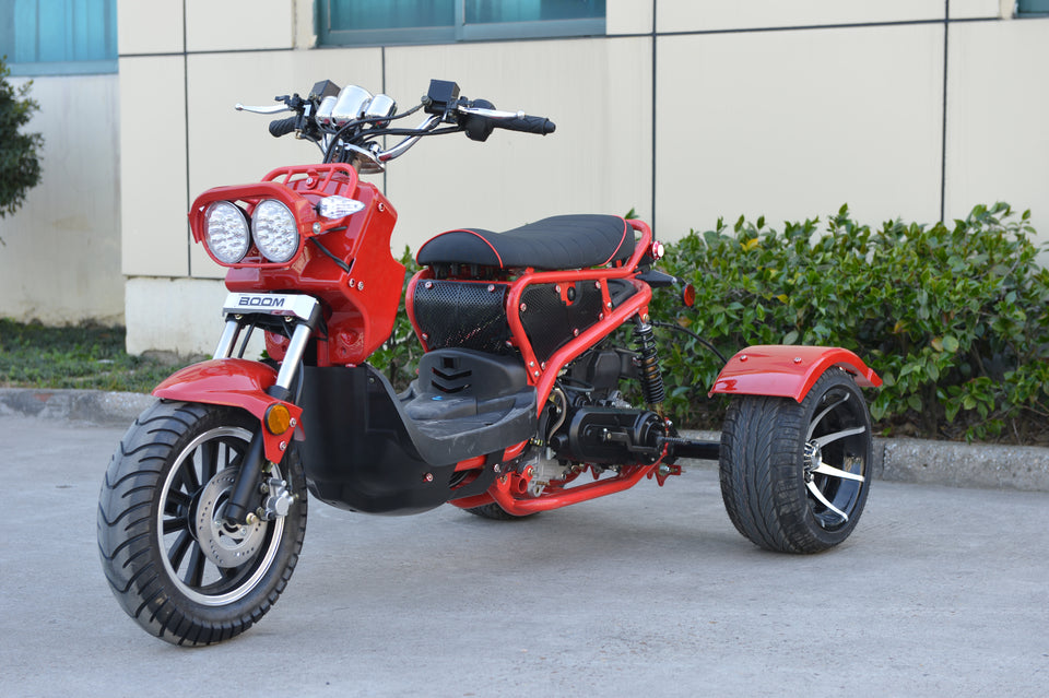 Boom Ruckus 50cc Trike Scooter - BD50QT-3ATW - Red