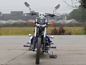 DongFang DF250RTF Mini Chopper Motorcycle Blue Front