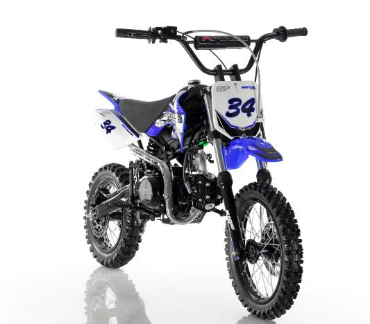 Semi Automatic Apollo 110cc Motocross Dirt Bike - Blue