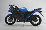 BD125-11GT Boom Ninja Kawasaki clone 125cc motorcycle side view blue