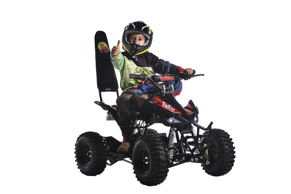 TomRide Electric ATV Quad VTT 500 Watts 24 Volts TR240 Red Black Roll-Over Bar & Back Rack + $99