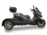Fuel Injected - PST300-20 - IceBear Maximus 300cc Moped Trike Scooter - Green for Sale