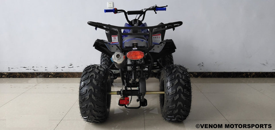 200cc Full-Size Adult ATV Automatic + Reverse - Blue - Back View