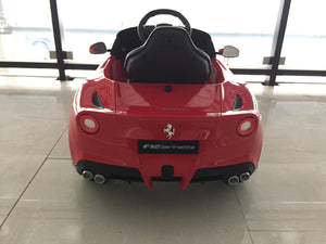 Ferrari F12 Berlinetta Electric Power Wheels Toy Car 12V - Red - Back View
