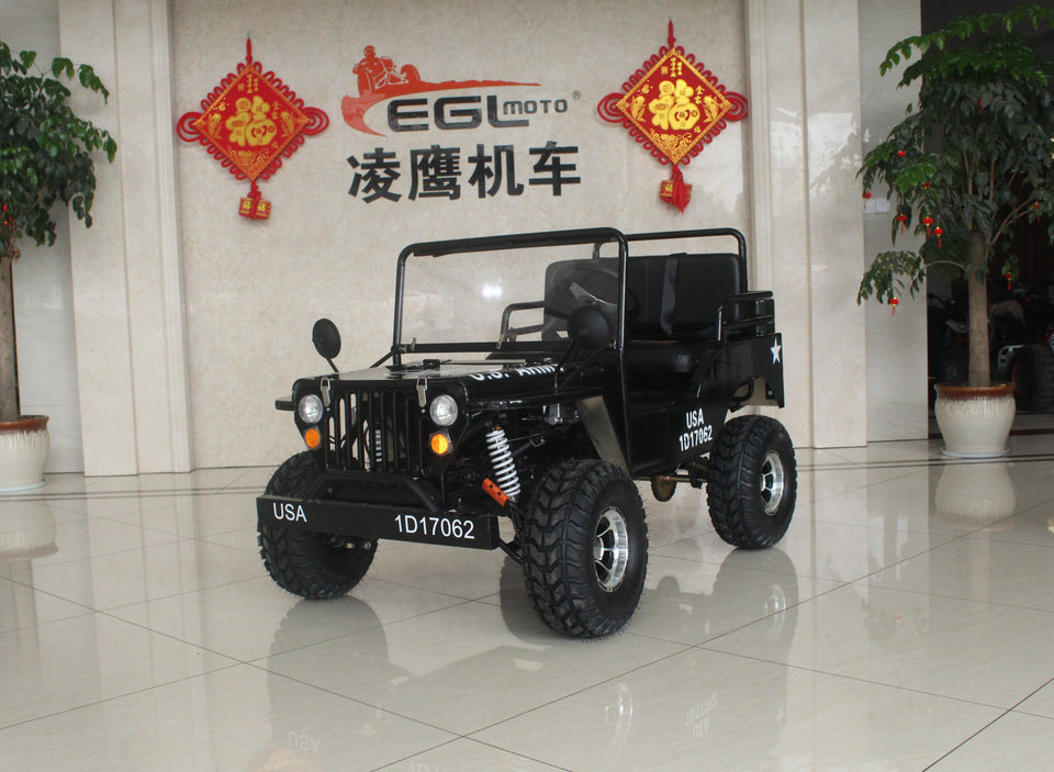 Venom 125cc Willy's Mini Jeep UTV Army Black