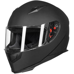 Lightweight Full Face Street Bike Motorcycle Helmet - Matte Black