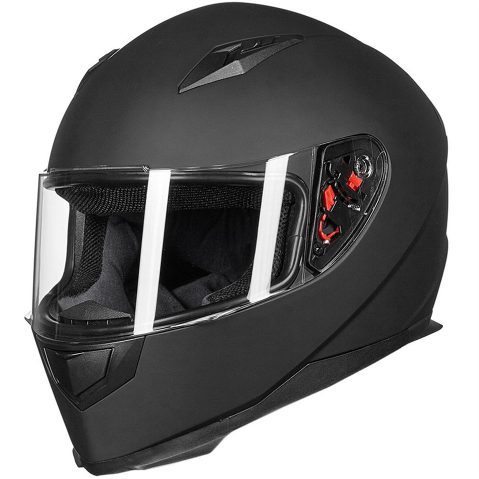 Lightweight Full Face Street Bike Motorcycle Helmet Matte Black