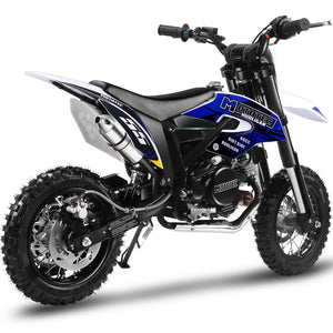Hooligan 60cc Motocross Dirt Bike | MotoTec Kids | 4-Stroke Fully Automatic - Side View - Blue