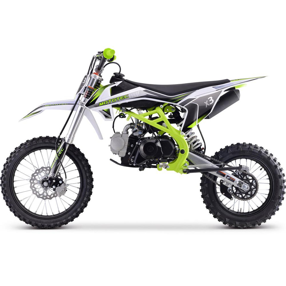 Mototec X3 Motocross 125cc Dirt Bike | 4-Speed Manual Transmission