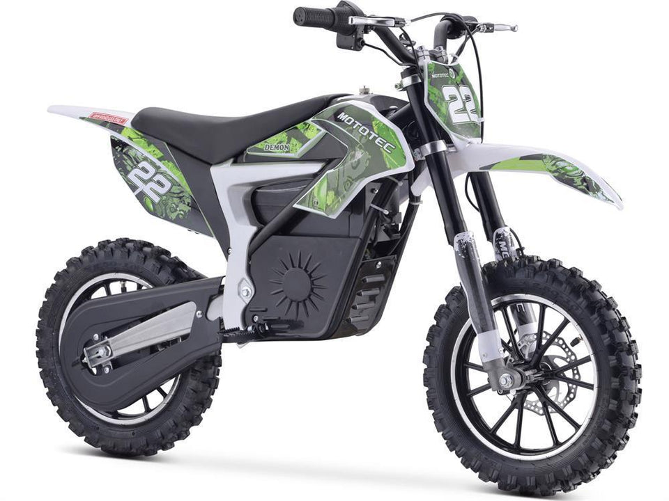 Mototec 500w Electric Dirt Bike | Motocross Lithium-Ion 36 Volts - Green
